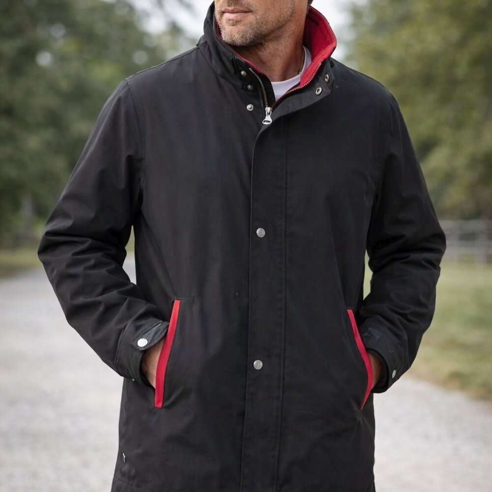 Tower by London Fog Men’s size M Black Jacket with Red Accents